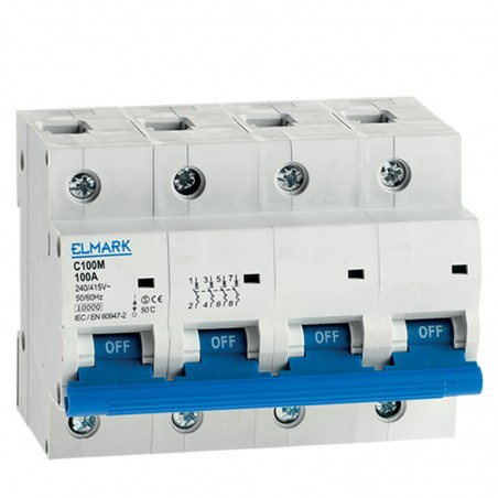 Interruttore 100A automatico C 100M 10KA 4 poli Curva D