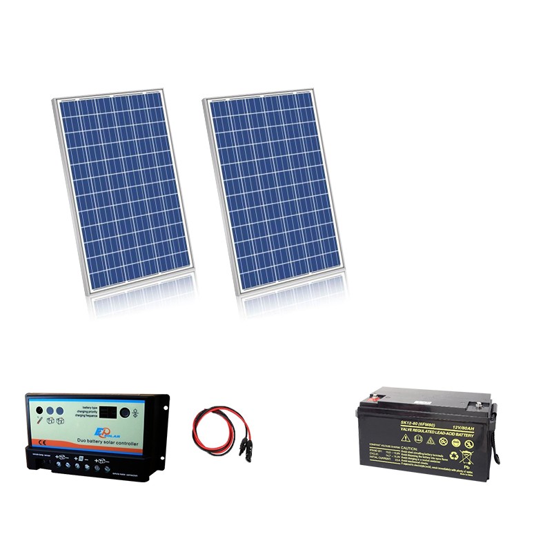 Kit Solare 200W alimentazione Video Sorveglianza 12volt per DVR e