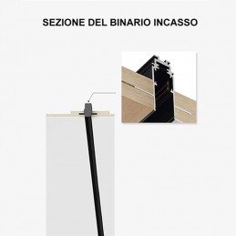 Binario magnetico 1 metro 48v ad incasso a scomparsa nero