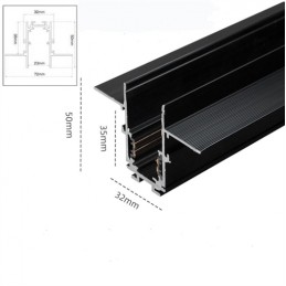 Binario magnetico 2 metri 48v ad incasso a scomparsa nero