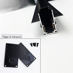 Binario magnetico 2 metri 48v ad incasso a scomparsa nero
