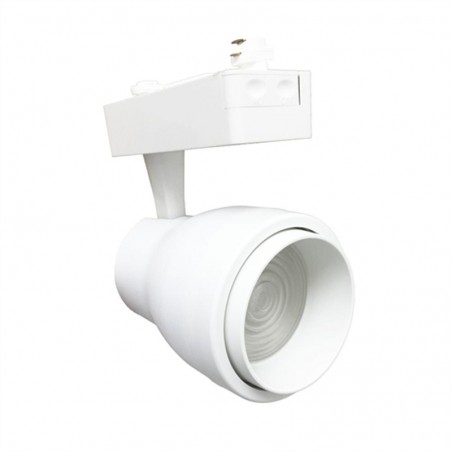 Faretto LED a binario monofase 30w orientabile e cono di luce regolabile Bianco