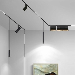 Lampada LED a sospensione 12W 30cm per binario ad incasso magnetico 48V led incluso