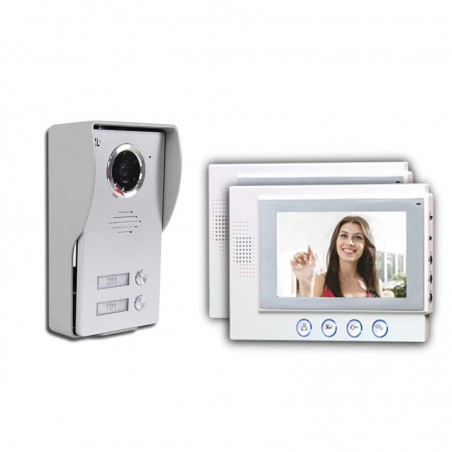 kit videocitofono 4 fili bifamiliare con 2 monitor