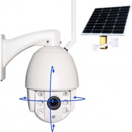 Telecamera domotica Solare WiFi 360 gradi 1080p FHD Ptz Slot SD