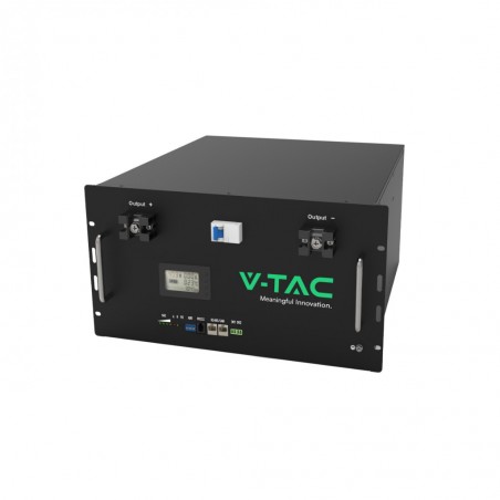 V-Tac Batteria di Accumulo 5.12kWh Litio-Ferro-Fosfato con BMS per inverter fotovoltaico (51.2V 100Ah)