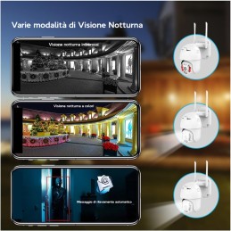 Telecamera Ptz WiFi HD 5mpx 360 gradi due antenne