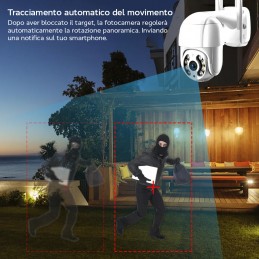 Telecamera Ptz WiFi HD 5mpx 360 gradi due antenne