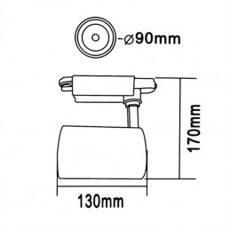 Faretto LED Bianco a binario 20W 4000k Monofase faro super compatto LED COB