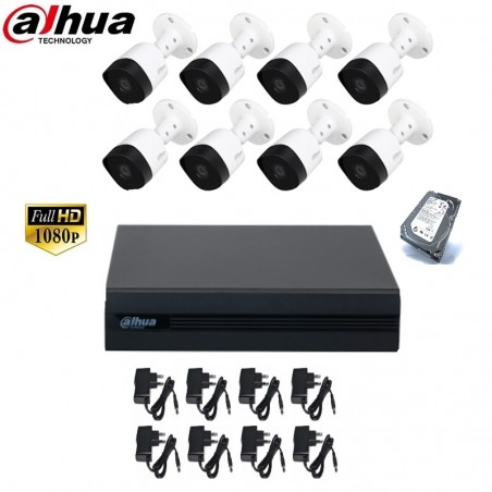 Kit videosorveglianza dahua 8 telecamere con hard disk 500gb full hd