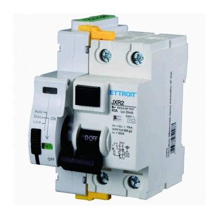 INTERRUTTORE DIFFERENZIALE STOP E GO A RIARMO AUTOMATICO 2P 40A JXR2