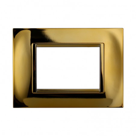 PLACCA 3 POSTI ORO LUCIDO QUADRATA LIVING ETTROIT LN89312