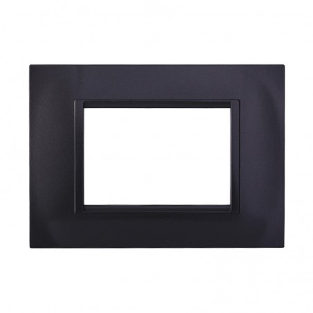 PLACCA 3 POSTI QUADRATA ACCIAIO SCURO LIVING ETTROIT LN89307