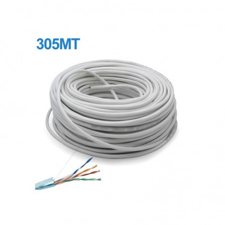 MATASSA 305 MT METRI CAVO DI RETE UTP CAT 5E LAN ETHERNET M BOBINA 5 E INTERNET