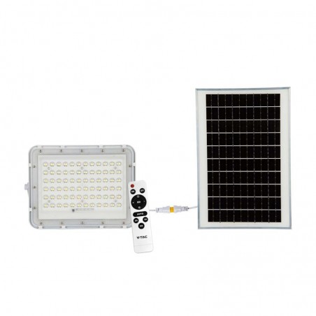 V-TAC Faro LED con Telecomando e Pannello Solare 15W Batteria sostituibile Cavo da 3m Colore Bianco 6400K SKU 7843