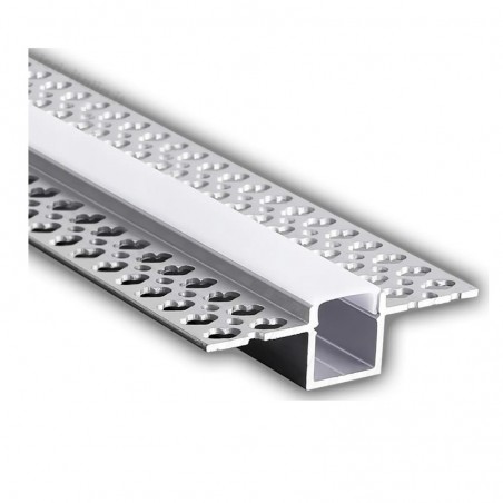 V-TAC Profilo in Alluminio Colore Silver per Strip LED a Incasso (Max l: 12,4mm) Copertura Satinata 2000x55x15mm sku 23173