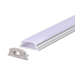 V-TAC Profilo in Alluminio Flessibile Colore Bianco per Strip LED Copertura Satinata 2000 x 18 x 6mm sku 2909