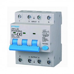 Interruttore magnetotermico Differenziale 3P+N 4 Moduli 63AH 380v 300MA 6KA JX266363