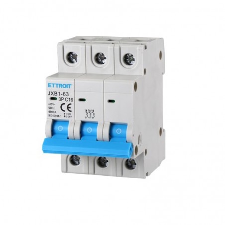 Interruttore magnetotermico 3P 16AH 380v 3 Moduli 6ka JX131660