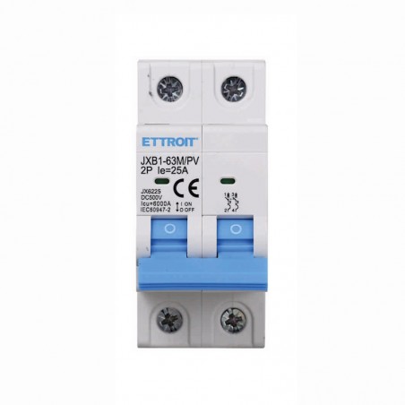 Interruttore Magnetotermico Fotovoltaico DC 2P 25A 500v 6KA JX6225