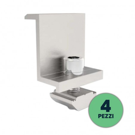 V-TAC 4*Morsetto terminale in alluminio per fissaggio pannelli fotovoltaici VT-450 VT-545 sku 11388