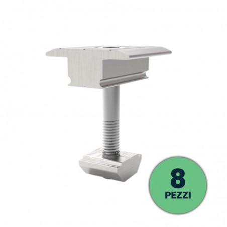 V-TAC 8*Morsetto centrale in alluminio per fissaggio pannelli fotovoltaici VT-450 VT-545 sku 11389