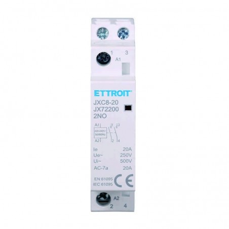 Contattore AC 1 Modulo DIN Rail 2P 220V 20A 2 Contatti NO JX72200