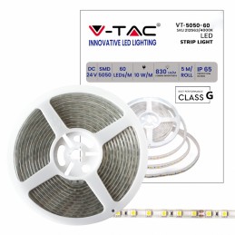 V-TAC Strip LED SMD5050 10W/m 5m 60 LED/m 24V 4000K IP65 11.4mm sku 212563