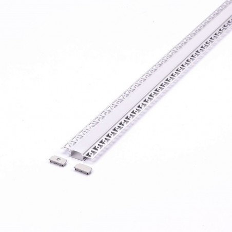 V-TAC Profilo Lineare da Incasso Cartongesso per Strip LED Alluminio Silver con Copertura Opaca 2000x61.5x14mm Sku 3359