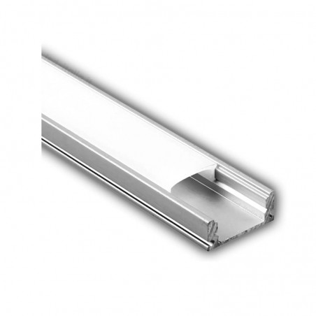 V-TAC Profilo Lineare per Strip LED fino a 12.4mm Alluminio Silver Copertura Opaca 2000x17.4x7mm sku 3355