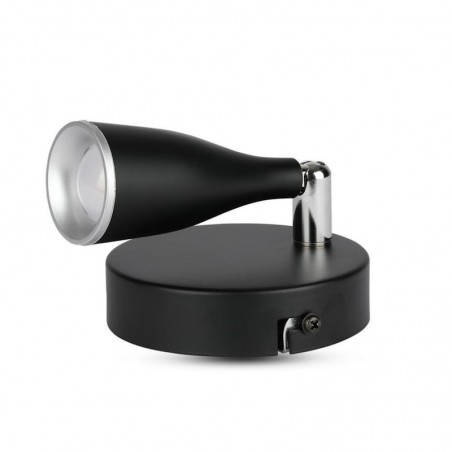 V-TAC Faretto LED da Muro 4,5W con Testa Orientabile Colore Nero 3000K IP20 sku 218263