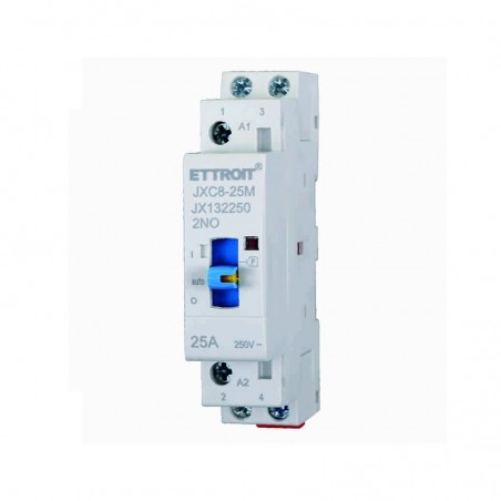 Contattore 2P AC 25a 220v 50hz Su Guida Din Con Interruttore Di Controllo Manuale 2NO JX132250
