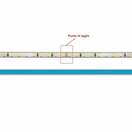 Strip Led Adesiva 220v Luce Calda 3000k 6mm 8 watt al metro 120D/M Ip65