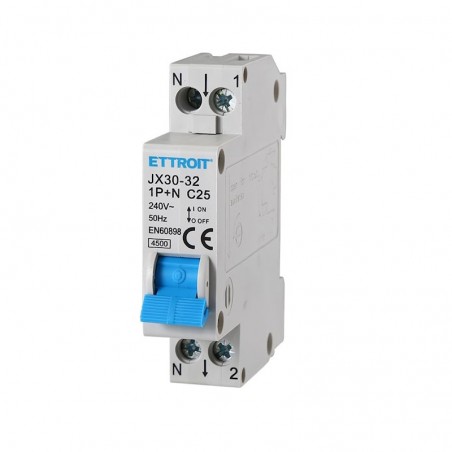 Interruttore Magnetotermico 1P+N 25AH 220v 1 Modulo JX152540