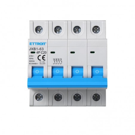 Interruttore magnetotermico 4P 20AH 380v 6ka JX142060