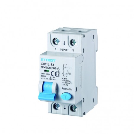 Magnetotermico Differenziale 1P+N 40AH 300mA 220v 2 Moduli JX274063