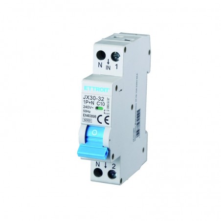 Interruttore Magnetotermico 1P+N 10AH 6ka 220v 1 Modulo JX151060