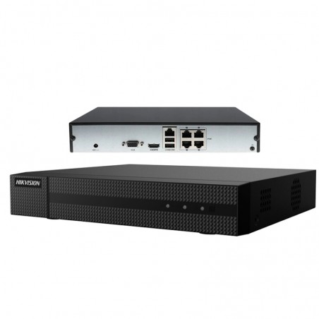 NVR  Hikvision 4 Canali fino 8mpx con 4 Porte PoE Banda 60Mbps HWN-2104MH-4P