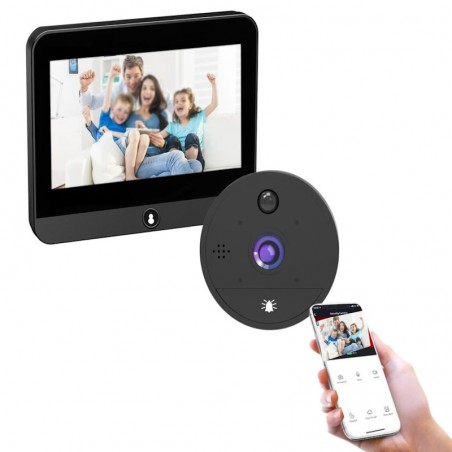 Spioncino  Per Porta Wireless App Tuya con Slot Per Scheda Sd schermo LCD 2.4" Ricaricabile