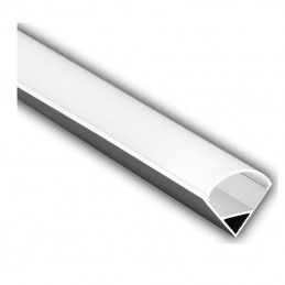 V-TAC Profilo Angolare per Strip LED fino a 10.5mm, Alluminio Silver con Copertura Opaca 2000x15.8x15.8mm sku 3353