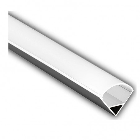 V-TAC Profilo Angolare per Strip LED fino a 10.5mm, Alluminio Silver con Copertura Opaca 2000x15.8x15.8mm sku 3353