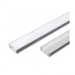 V-TAC Profilo Lineare per Strip LED con larghezza fino a 15.7mm in Alluminio Silver Copertura Opaca 2000x17.6x6.9mm  sku 10321