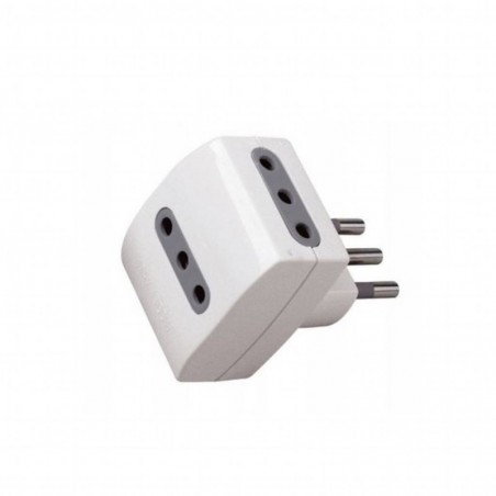 V-TAC Adattatore Multipresa con 3x Prese EU Plug 10A, Spina 10A Colore Bianco Sku 8721
