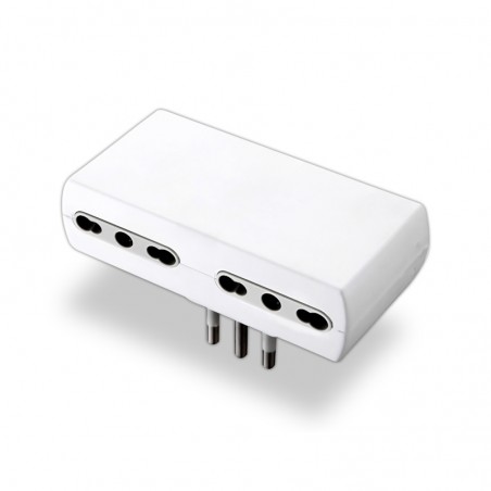 V-TAC Adattatore Multipresa con 4 Prese 10/16A 2P+T Bipasso e Spina 16A 2P+T Colore Bianco Sku 8726