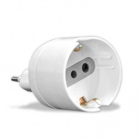 V-TAC Adattatore Singolo con Presa Bipasso/Schuko 10A, Spina 10A Colore Bianco SKU 8719