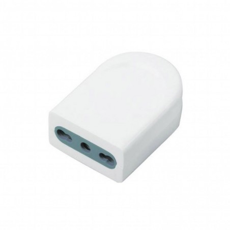 V-TAC Presa Singola 10/16A 2P+T con Uscita Cavo Dritta Colore Bianco sku 8728