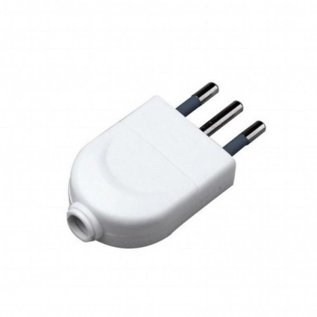 V-TAC Spina Singola 10A 2P+T con Uscita Cavo Dritta Colore Bianco Sku 8717