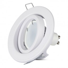 V-TAC Portafaretto LED da Incasso Rotondo GU10 e GU5.3 (MR16) Colore Bianco Orientabile Sku 3469