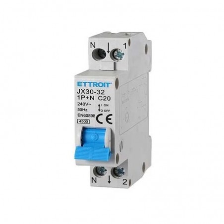 Interruttore Magnetotermico 1P+N 20AH 1 modulo 220v JX152040