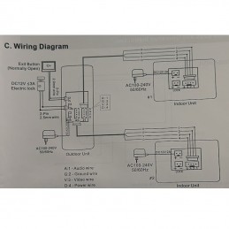 Kit videocitofono 3 Chiamate e 3 Monitor vivavoce Nero RL-B7Y3